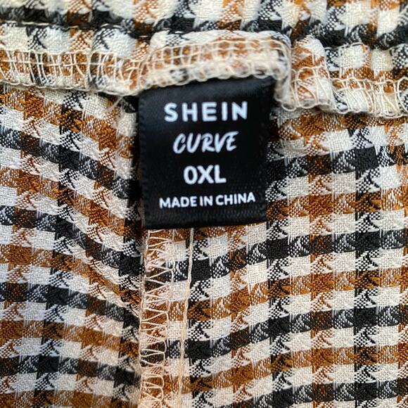 SHEIN Plaid Ankle Pants Size 0 Lightweight Cropped Trousers with Pockets - Picture 5 of 6